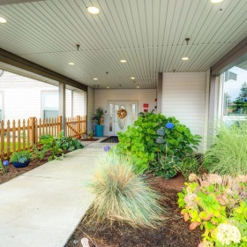 Love where you live a garden by a walkway